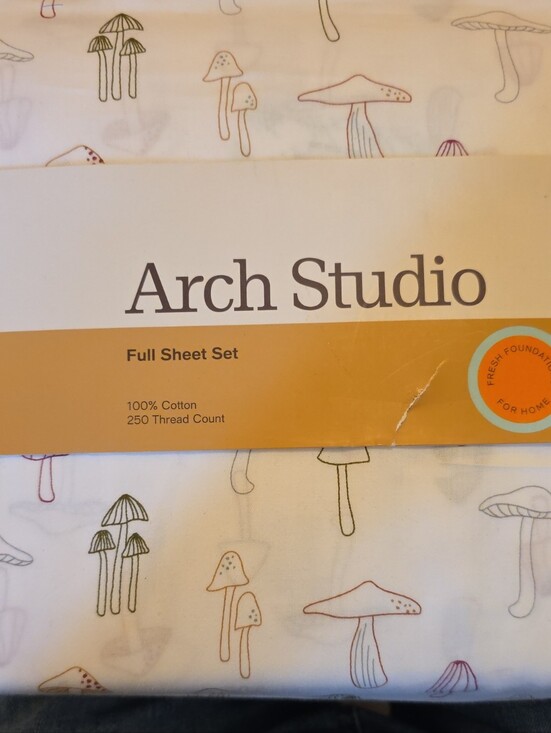 Arch Studio Other - Sateen Mushroom Print Full Sheet Set 100% Cotton OEKO TEX BN